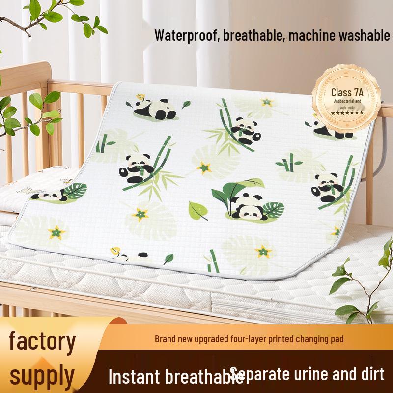 Almofada de Algodão Impermeável Lavável para Incontinência de Bebé - Respirável, Espessa, Tamanho Grande