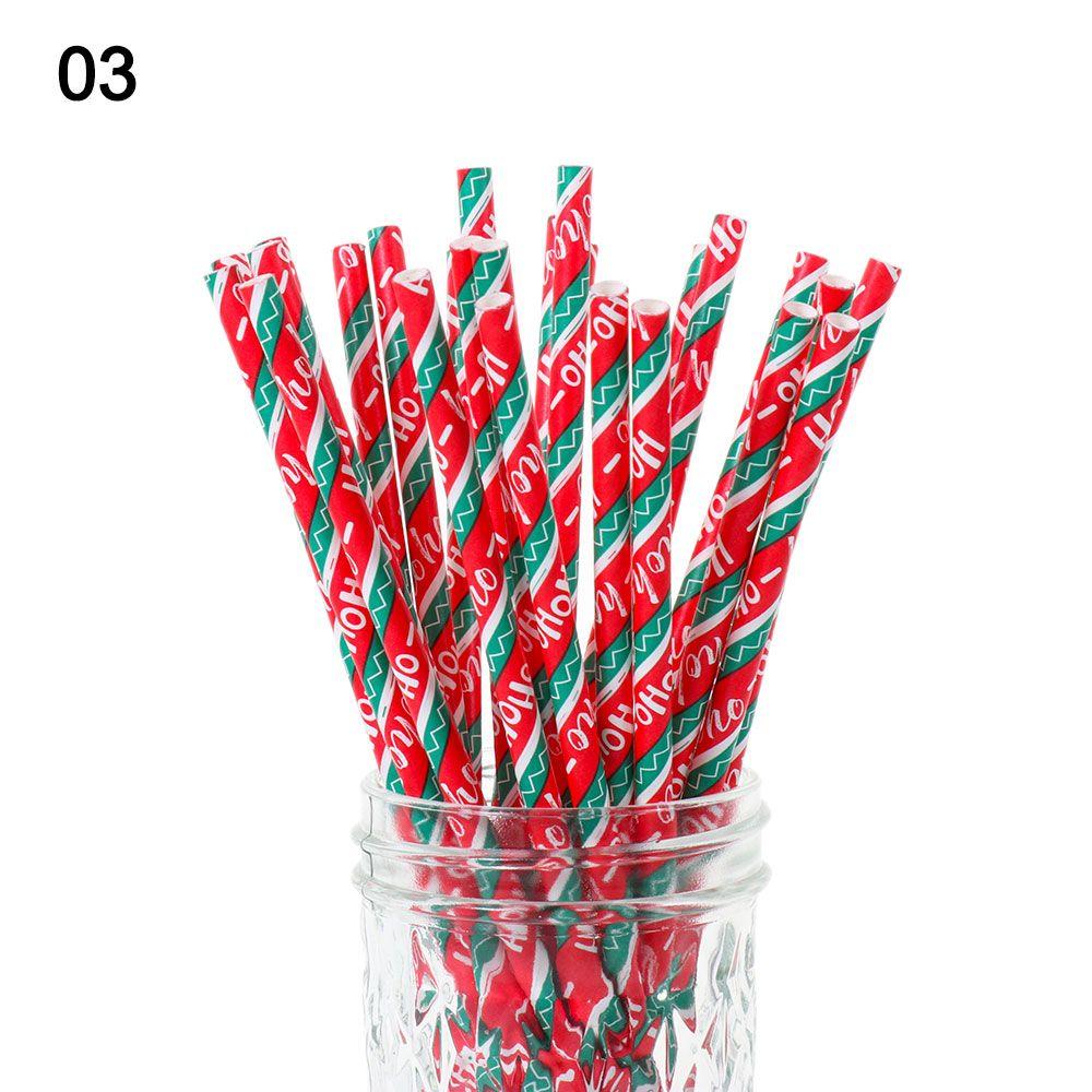 Party Supplies Snowflake Drinking Straw Disposable Christmas Decorations Christmas Paper Straws