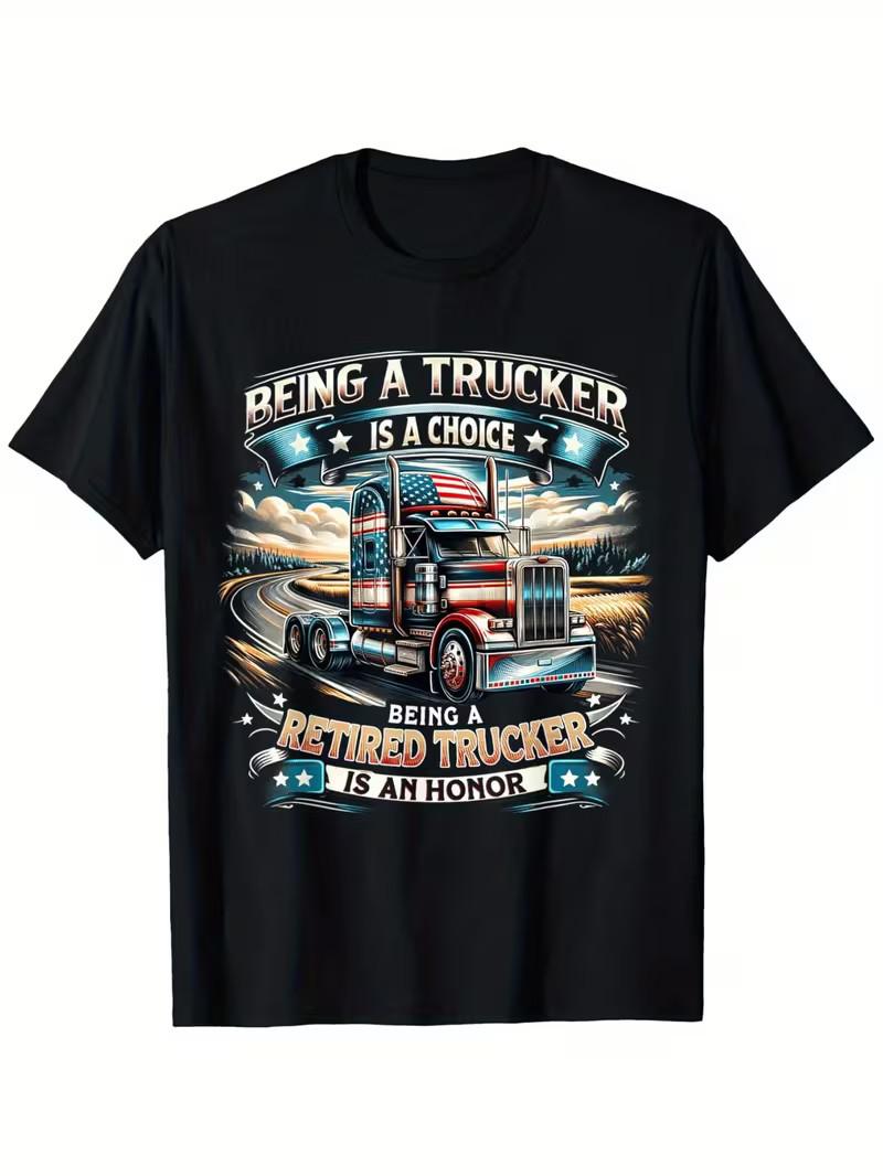 Being A Trucker Is A Choice Being A Retired Trucker T-Shirt, fashionable short-s S разноцветный