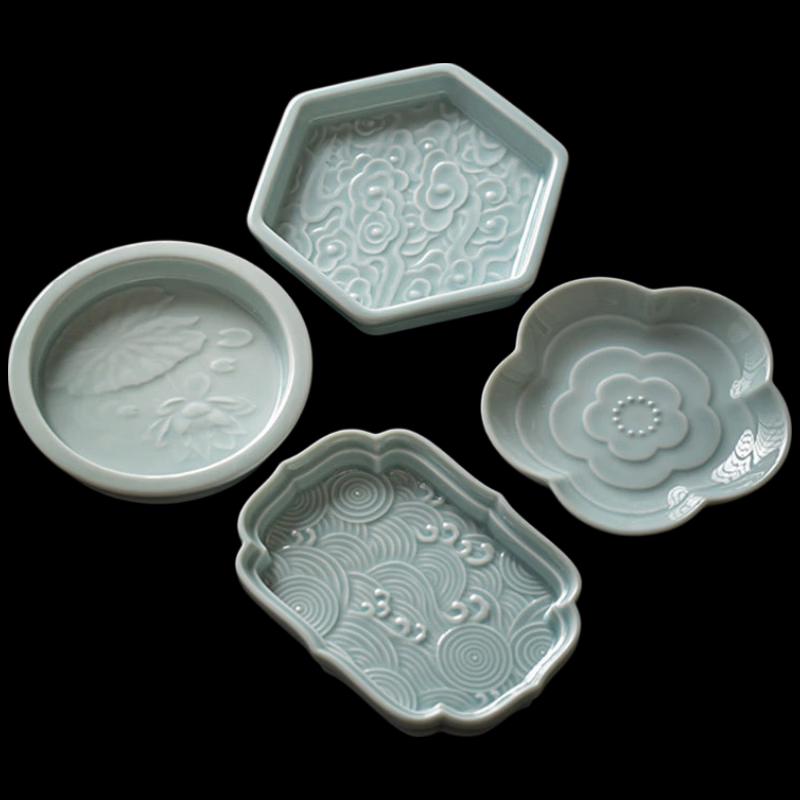 Chinese Ceramic Rectangular Serving Tray Set (4-Piece)