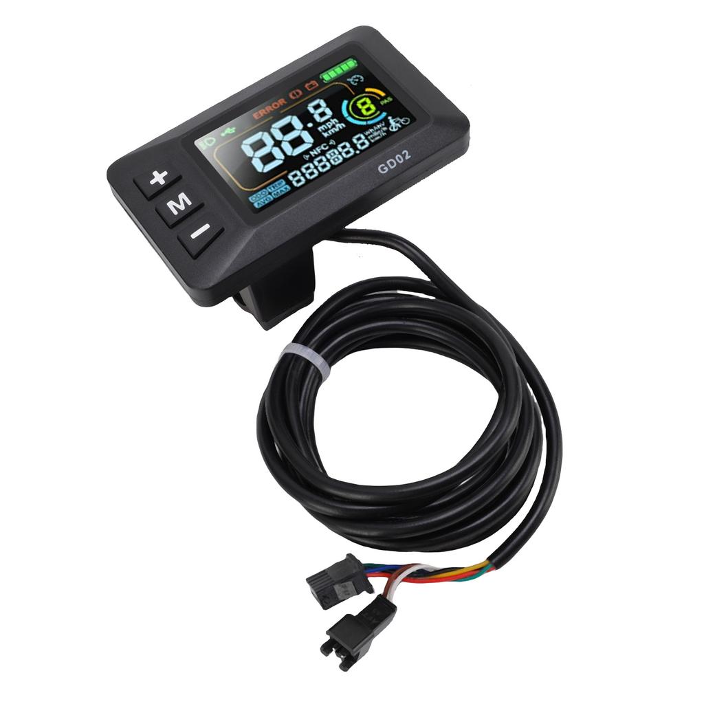 GD02 Electric Bike LCD Display Meter Color Screen Waterproofing Smart Electric Scooter Control Panel for 22.2mm