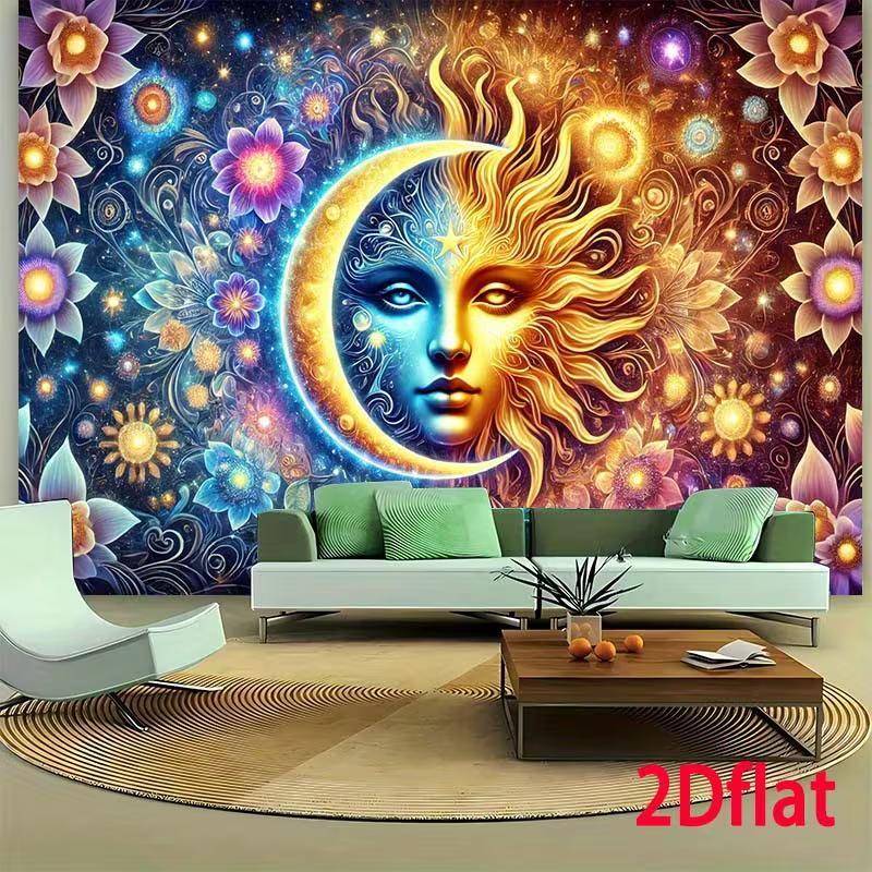 2D Mystic Galaxy Tapestry Sun Moon Themed Event & Party Background 47.2x31.5inch/120*80cm