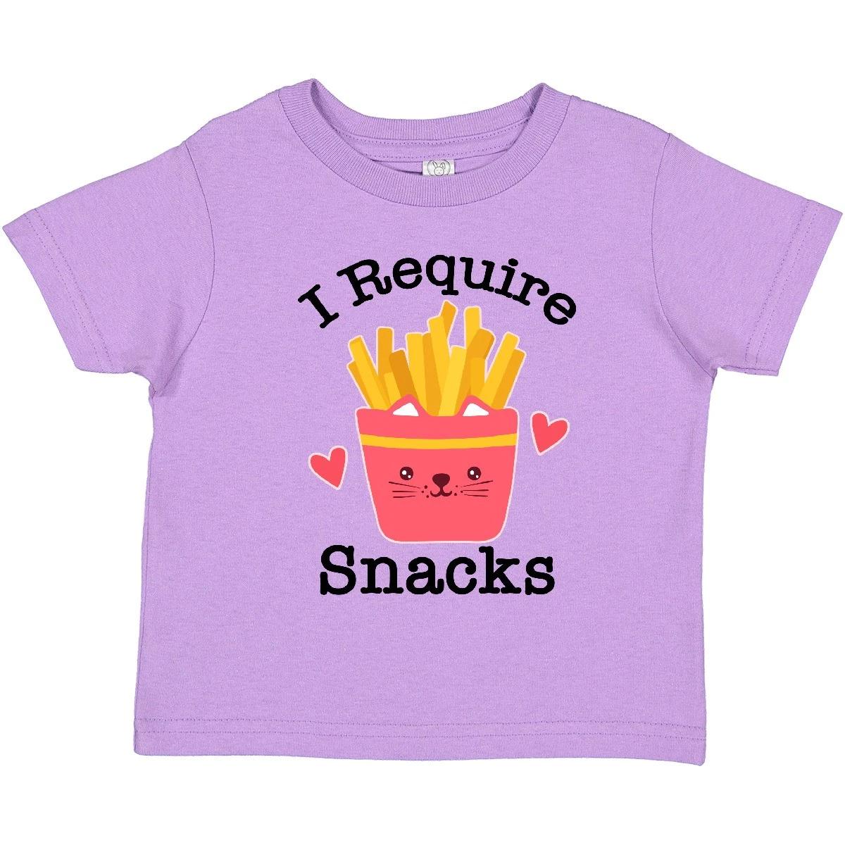 Inktastic Funny I Require Snacks French Fries Toddler T-Shirt Snack Food Kawaii 100