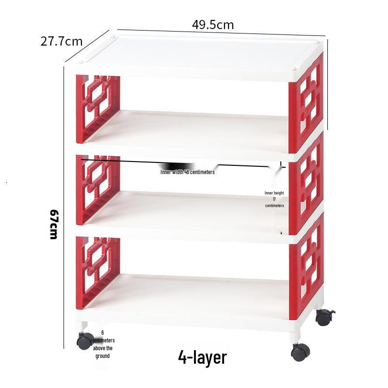 Multi-Layer Movable Storage Rack for Kitchen and Shoes