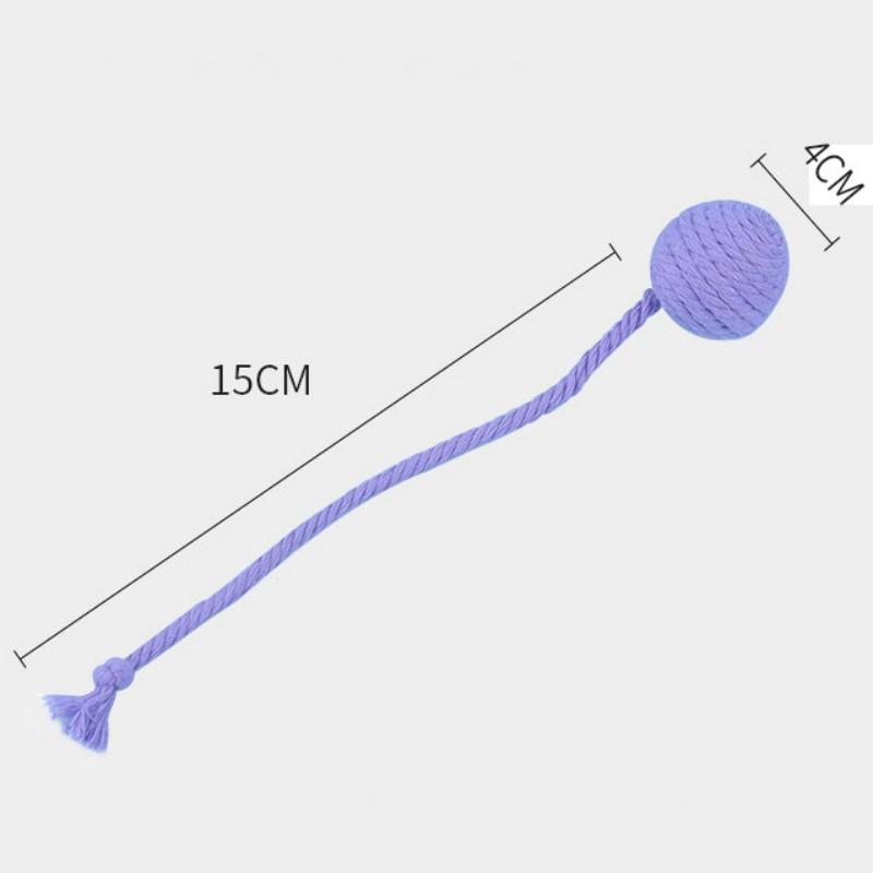 Cat Toy Cotton Ball Cat Toys Interactive Bite Resistant Knot Ropes Toy Dog Teeth Cleaning Colorful Ball Toys for Cats Grinding