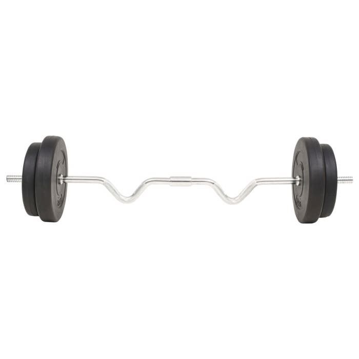 VidaXL Dumbbell Set 30 Kg Fitness Bodybuilding Weights Bars Plates 91399