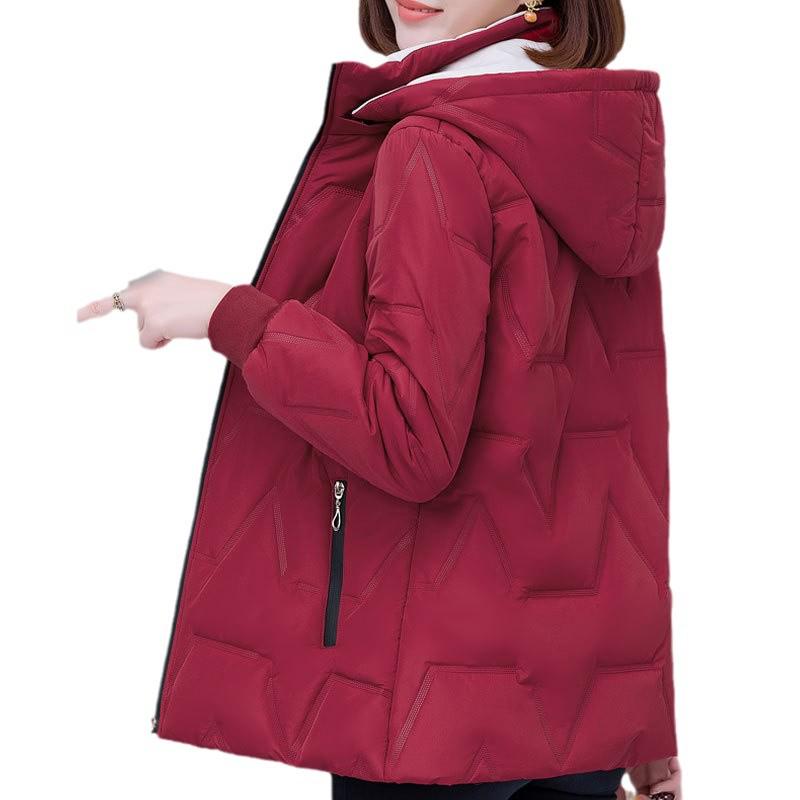 Jachetă de iarnă pentru femei din bumbac cu căptușeală din fleece 2024: Cald, Îngroșat, Stil Scurt pentru Anul Nou Vietnam