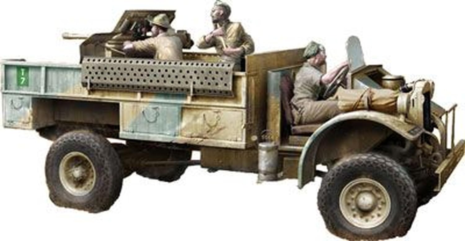 

Thunder Model 1/35 Scale British LRDG Ford F-30 Gun Truck with 37mm Bofors Cannon, Includes 3 Figures, Plastic Model Kit TB35312 (Military Vehicle)