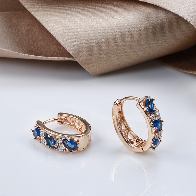 Trendy Rose Gold Water Drop Zircon Earrings for Women – Simple, Stylish, and Elegant