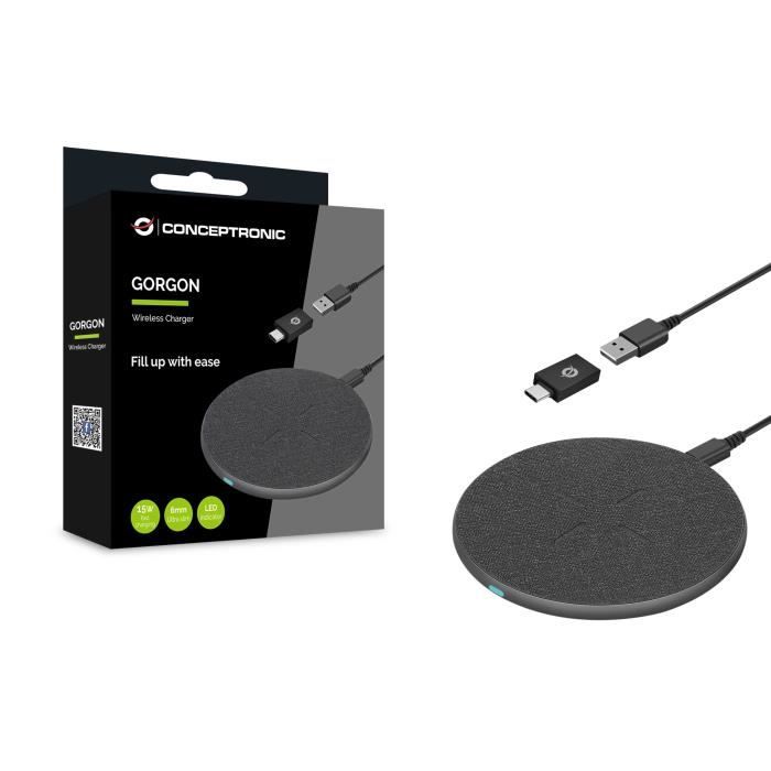 Chargeur Intérieur - CONCEPTRONIC - GORGON03G - USB - Recharge sans fil - Charge rapide