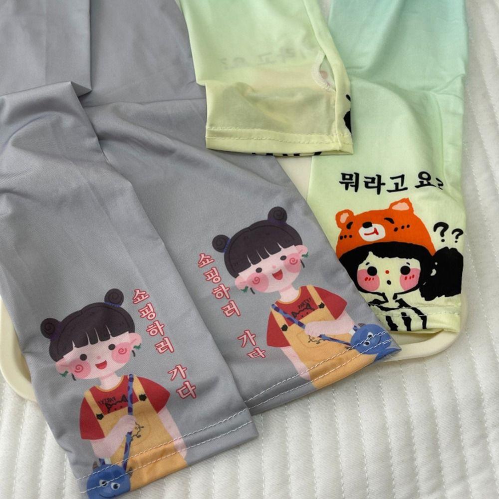 Long Sleeves For Girl Ice Silk Sleeve Cartoon Arm Sleeves Cooling Sleeves Sun Protection Sleeves
