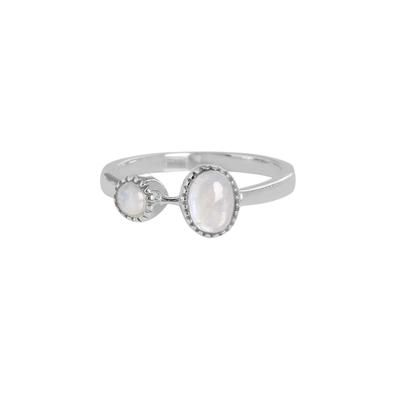 Anello da Donna in Argento con Pietra di Luna Naturale, Gioiello Artigianale in Argento Sterling 925, Anello in Argento, Regalo per Lei Ar8935