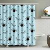 Blue Waterproof Shower Curtain With Black Eyelash Print For Bath Room Decor Modern Home Bathroom Accessories 180X240Cm (1 Set On