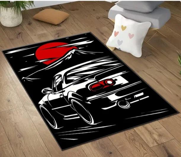JDM car tuners rug Japanese Car Rug Car Rug Racing jdm car rugs Room Decor Gift For Him Boys Room Rug Gift Rug Washable Rug gift