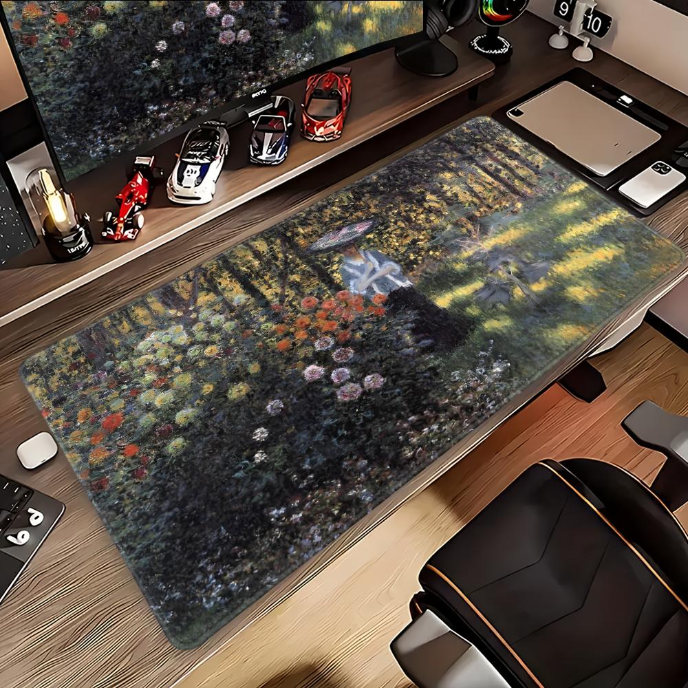 Mouse Pad Desk Mouse Pad Cute HD Desk Pad Extended Gaming Keyboard Mats Large 100x50cm XXL Claude Monet Gamer Mousepad