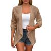 Women's Fashion Solid Color Casual Cardigan Long Sleeve Mid-Button Tops Coat