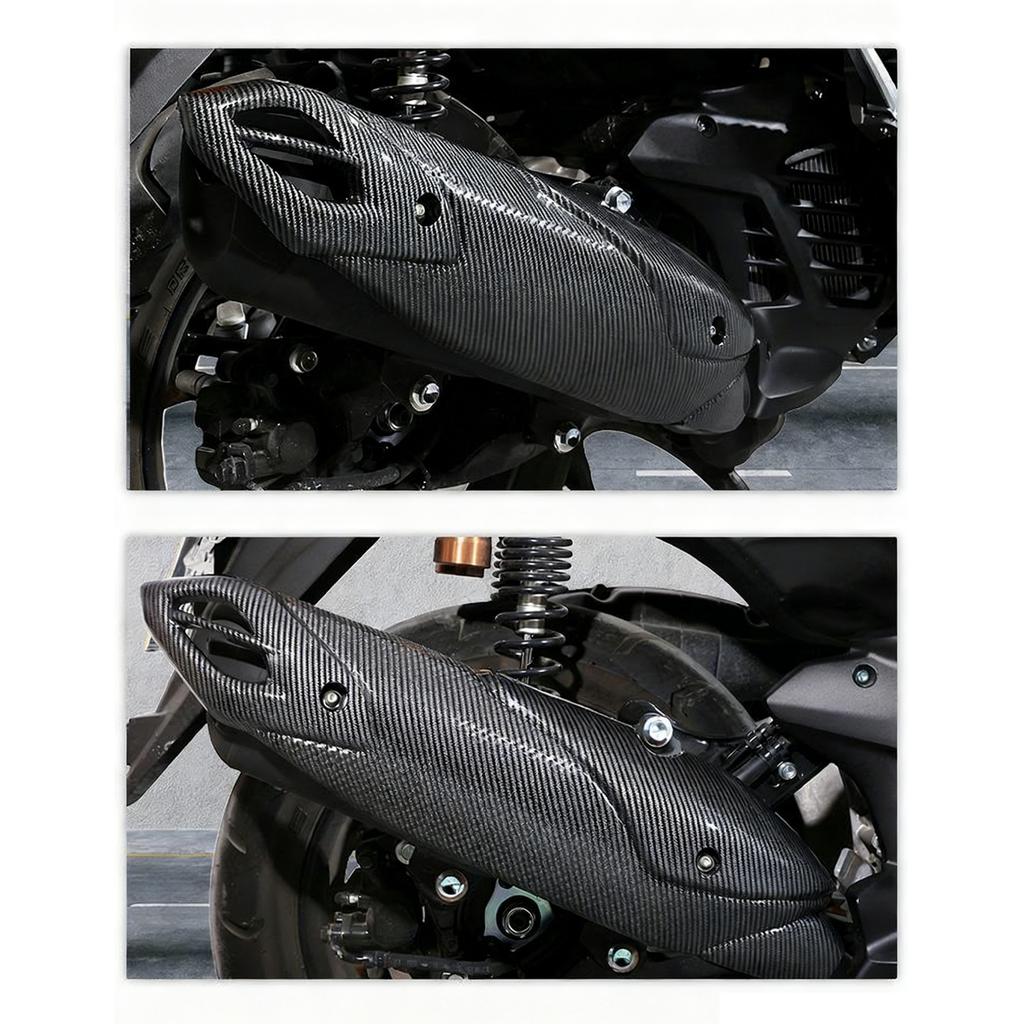 Quick Install Exhaust Guard for NMAX155 2025 Motorcycle Using ABS Material and Original Screws for Perfect