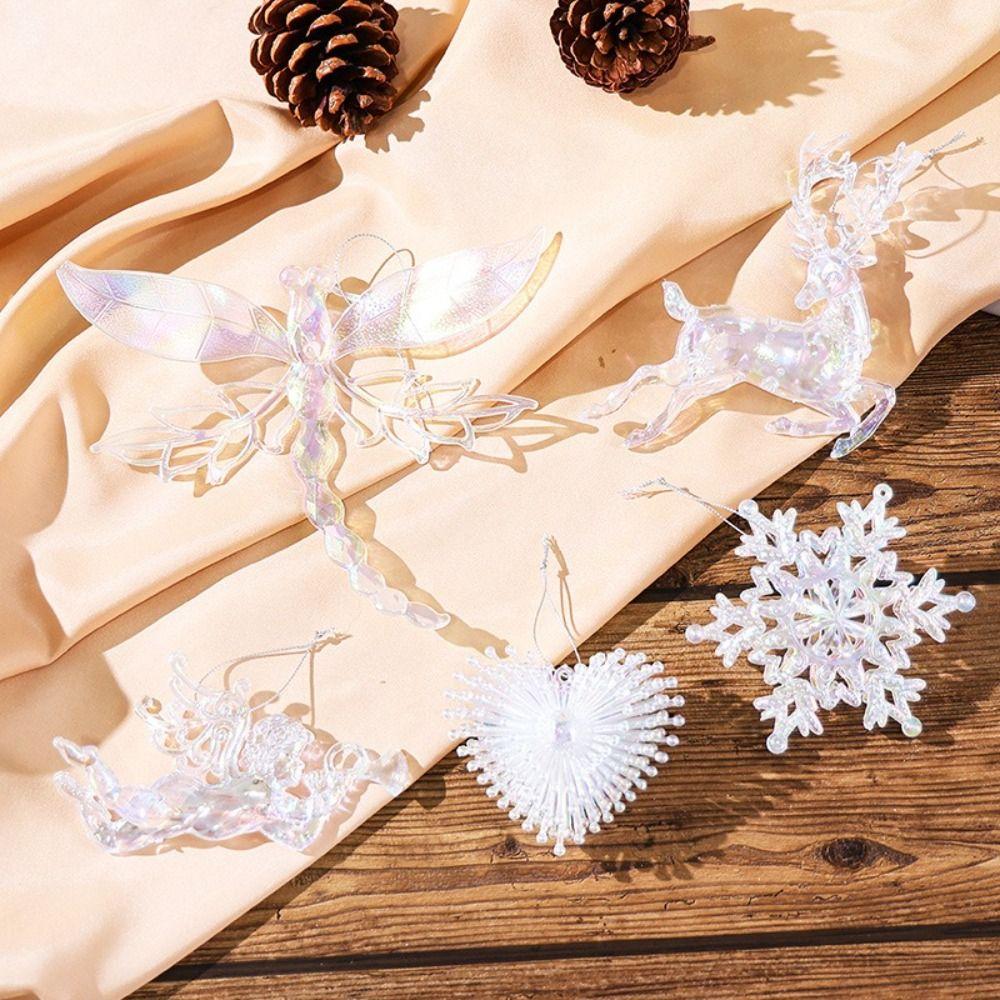 Fashion Plastic Christmas Crystal Pendants Sparkling DIY Christmas Tree Ornaments Hanging Ornament Home Decor