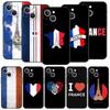 France Flag Luxury Phone Case For iPhone 13 15 14 12 Mini 11 Pro MAX XR X SE XS 7 8 Plus Silicone Black Protection Cover