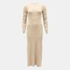 Women's Round Neck Twist Knit Maxi Dress