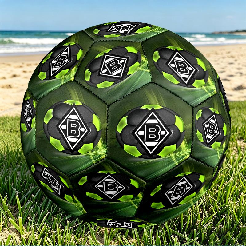 Borussia Monchengladbach Print Size 5 Soccer Ball, PU Wear Resistant Football for Match Training and Daily Practice, Birthday Gift for Soccer Fans