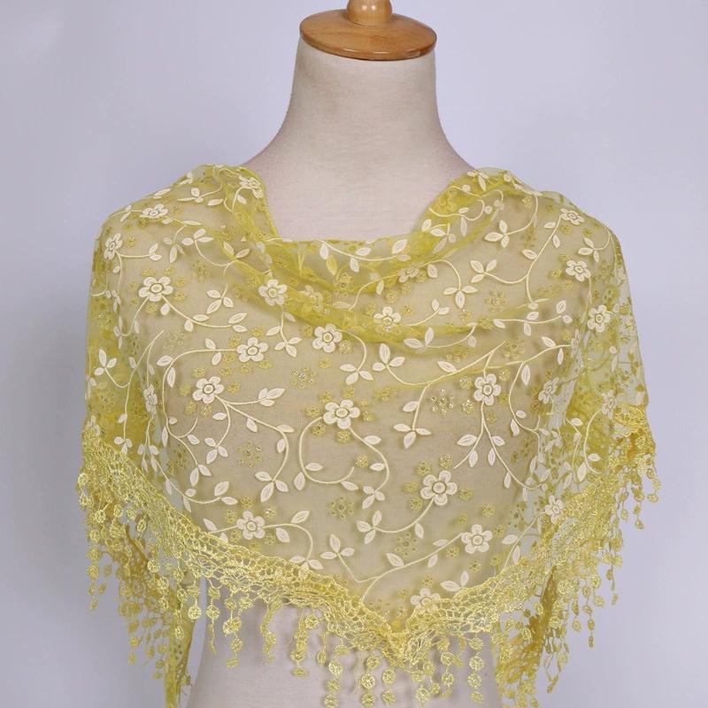 Women Triangle Bohemian Floral Tassel Scarves Shawl Female Spring Summer Headband Scraves