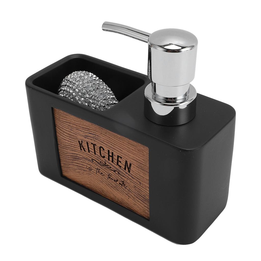 Spülmittelspender Harz ABS Küche Flüssigseifenspender mit Spülbürste für Zuhause Küche