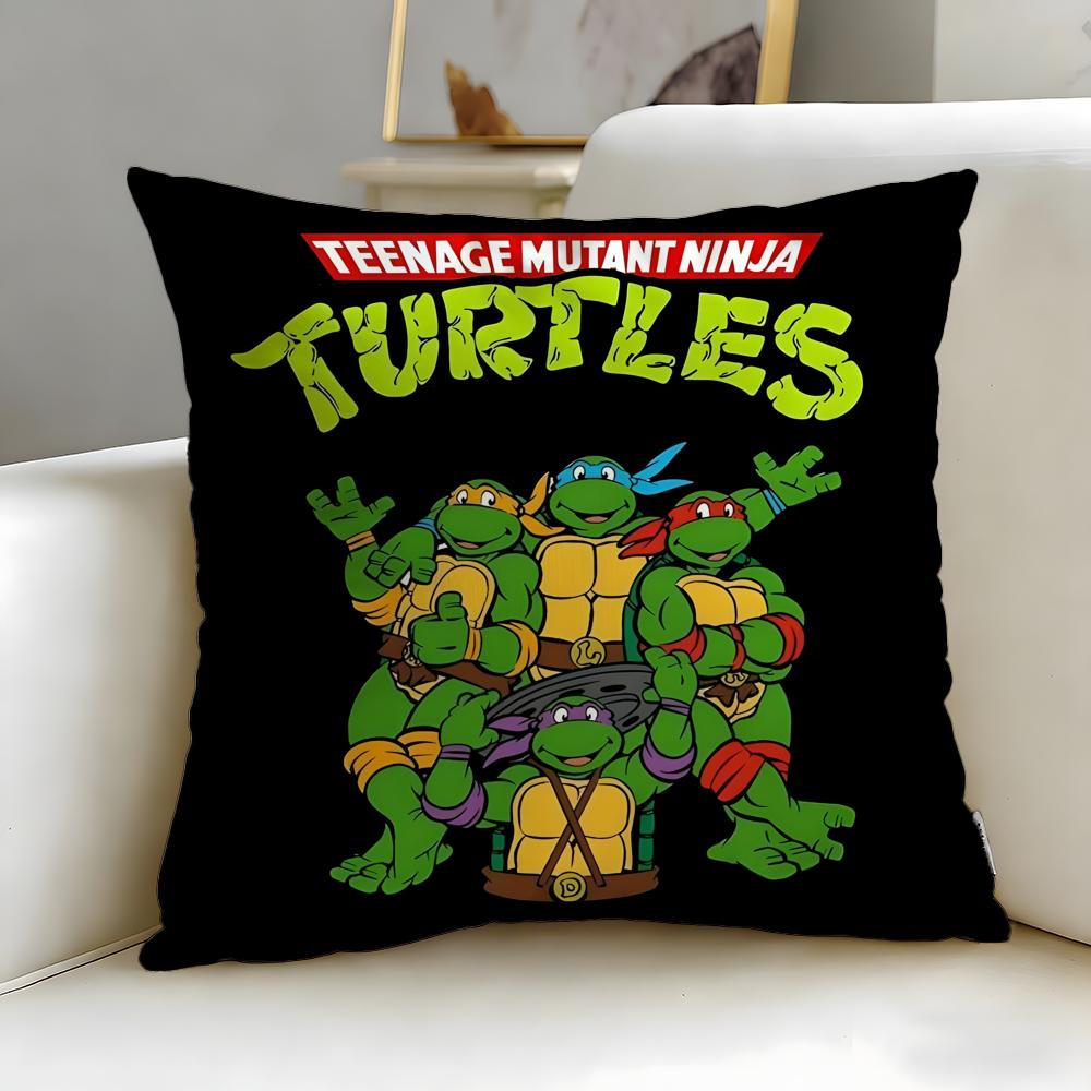 Cartoon Teenage Mutant Ninja Turtles Cushion Cover Soft & Easy-Wash Pillow Case – Versatile for Couch, Bed, Travel and Office