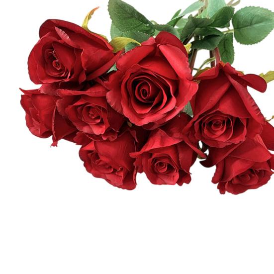 Artificial Flower Faux Silk Flower Fabric Soft Pliable Petals Flexible Stems Realistic Look Fake Roses Wedding Bouquets Photo Props