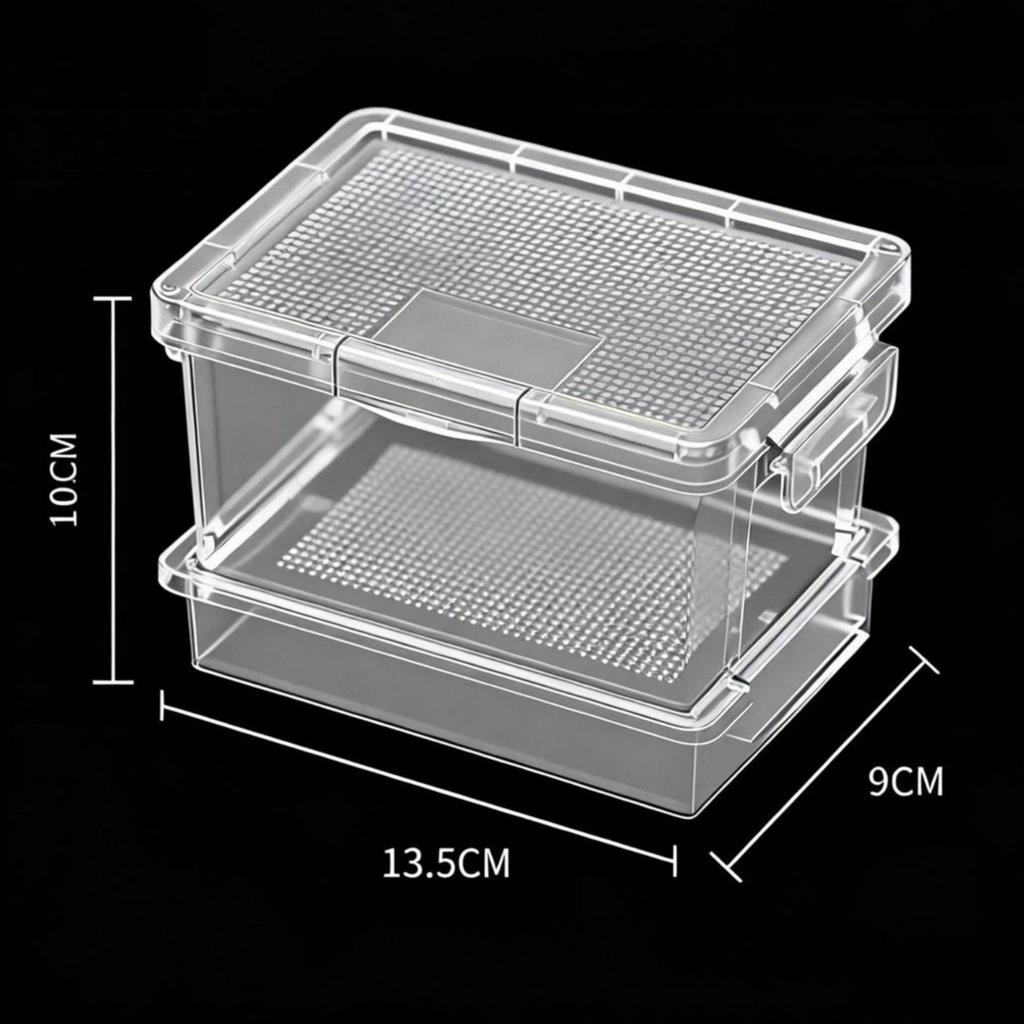 Habitat Box Ventilated Clear Enclosure Ventilation Holes Vented Tank for Desktop, Dorm Room, Office