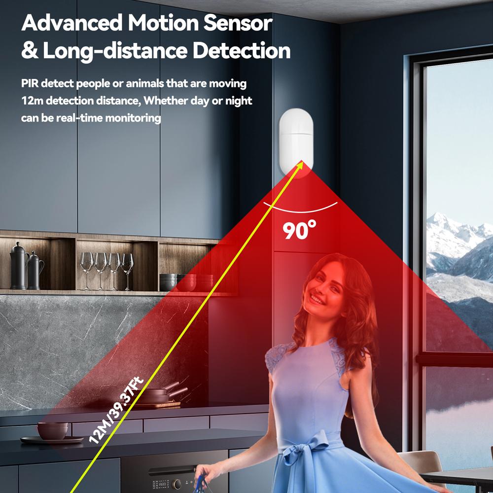 Meian Tuya Zigbee Human Motion Sensor Smart Home PIR Motion Sensor Detector Alarm Security Smart Life Works With ZigBee Gateway