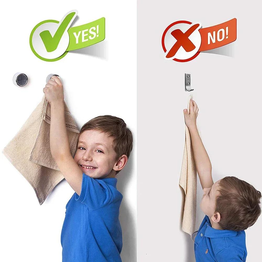 4PCS Bathroom Towel Storage Sucker Racks Wall Mounted Self Adhesive Plug Holder Hooks Round Kitchen Dishcloth Hanger Clip Organizer