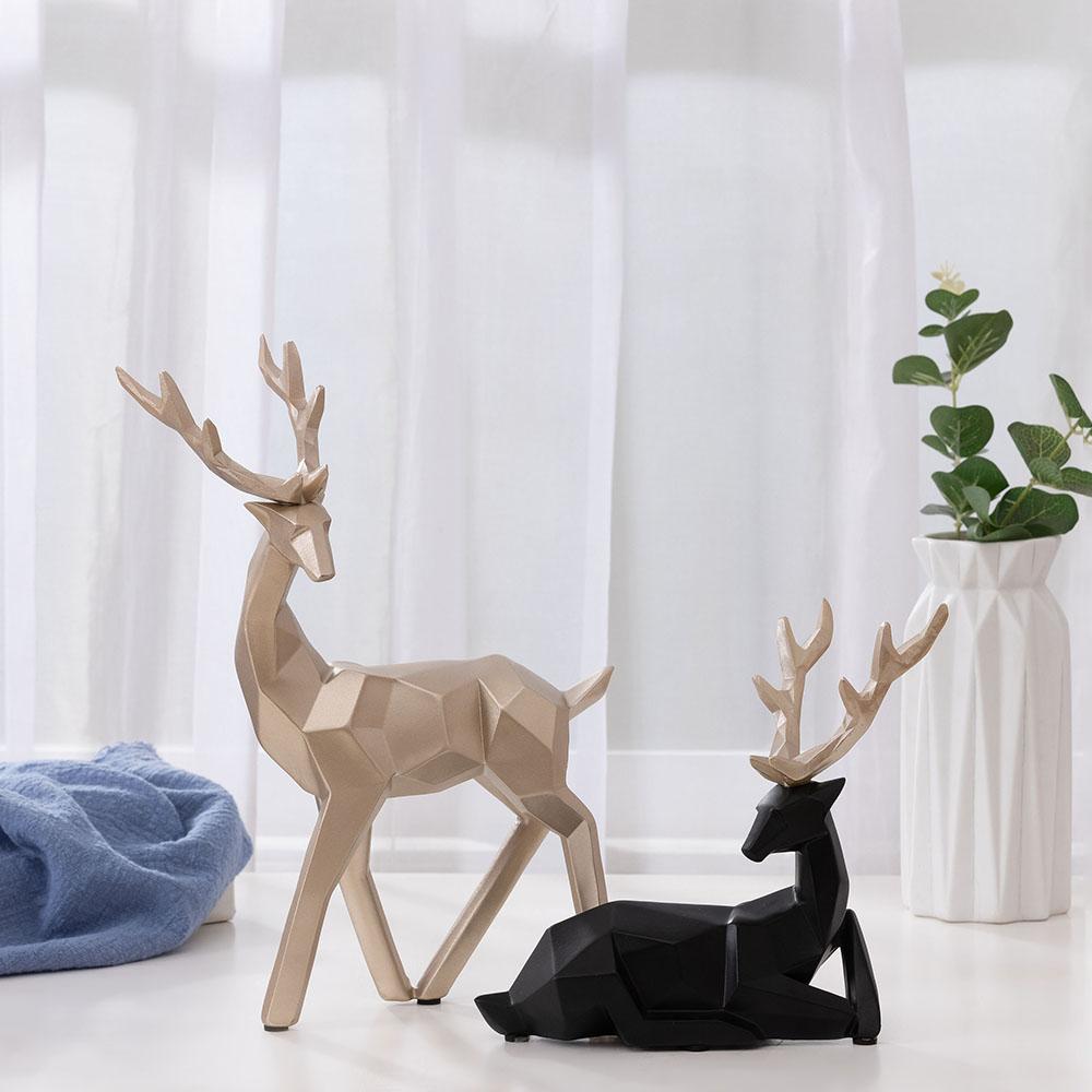 European Style Decorative Items Creative Resin Crafts  Decorative Items  Geometric Deer Ornaments Gifts  Living Room Home