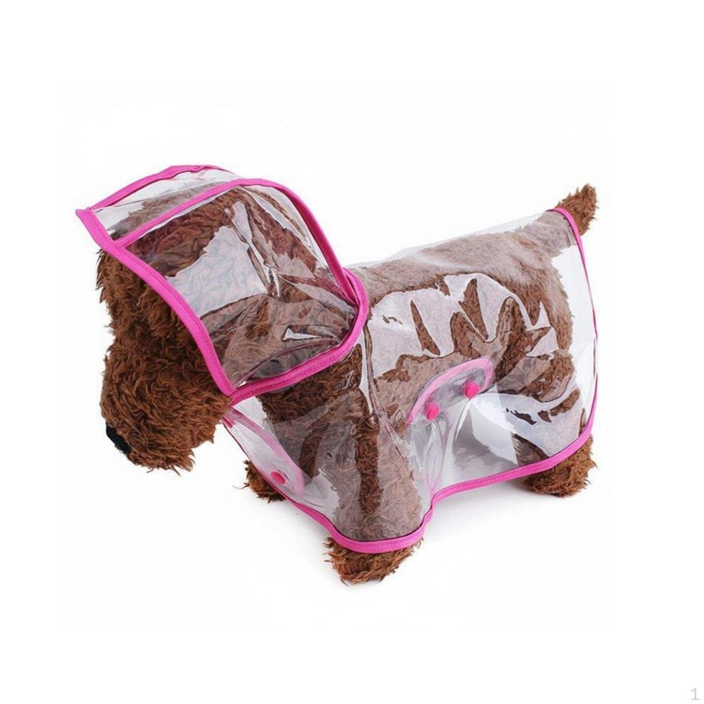 Transparent Dog Raincoat Waterproof Clear Rain Jacket Easy to Wear Pet Cape for Dogs,