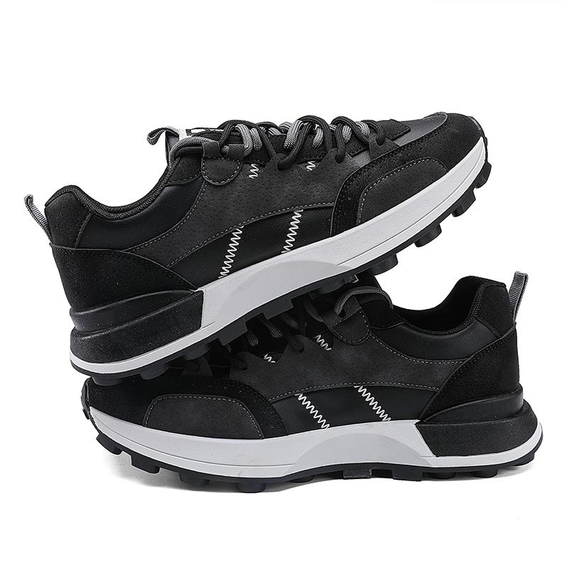 Мужские удобные ультрамягкие и дышащие кроссовки на шнуровке 39 чёрный