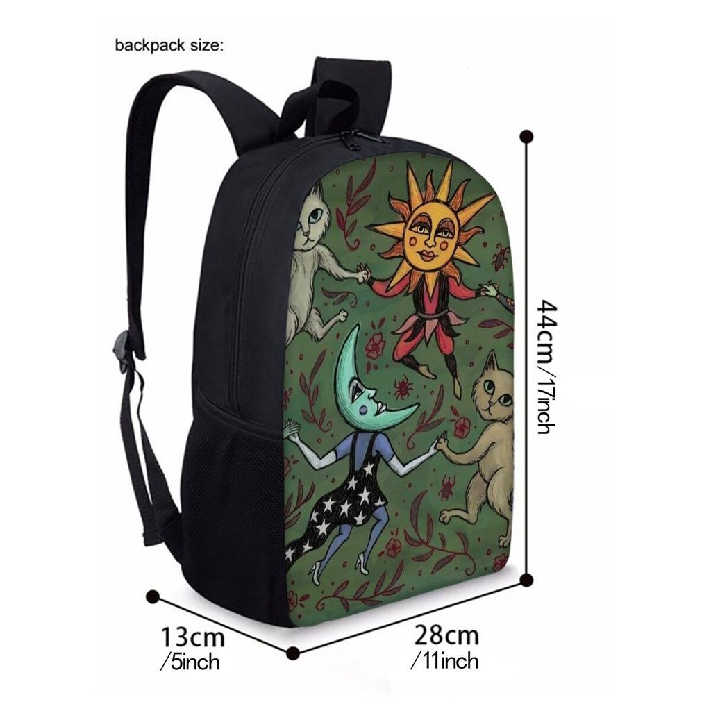One Eyed Monster Print Three Piece Rucksacks Set for Boys Plus Girls Best Gifts 2D Flat Animated School Carrier for Children