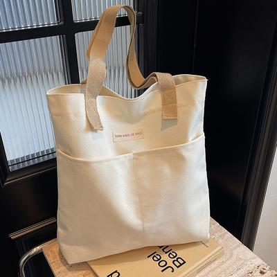 Canvas Bag Large Capacity Thickened One Shoulder Handbag Simple Women's Commuting Work Class Decoration Book