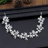 Pearl Rhinestone Women Headband Women Bride Tiara Headband Hair Jewelry Silver Color Hairband Flower Wedding Hair Accessories
