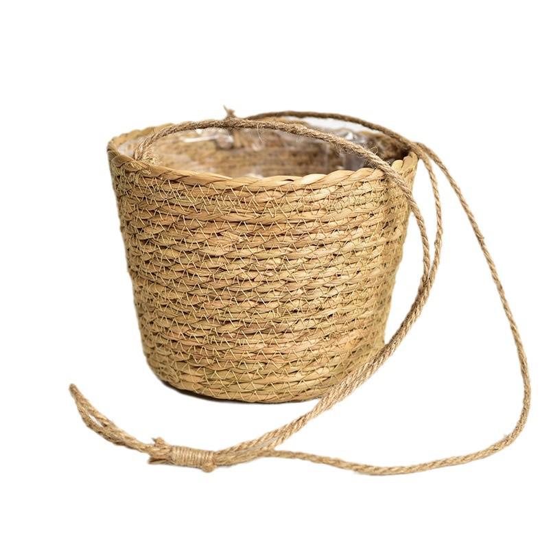 Woven Hanging Flower Pot for Green Plants & Orchids - Rattan Basket Home Decor