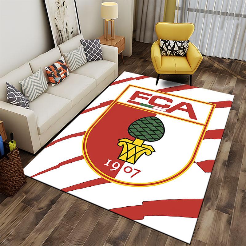 Red and White FCA Logo Rug suitable as a non-slip mat for the living room or bedroom sofa