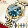 VA VA VOOM Orologio da Uomo di Lusso al Quarzo Orologio da Business in Acciaio Inossidabile con Indicazione del Giorno e della Data Orologi Impermeabili Casual con Strumento e Custodia