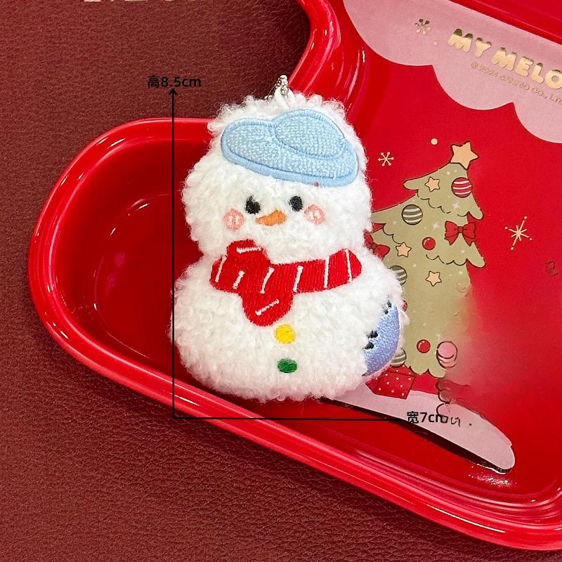 Christmas Plush Ornament Cute Santa Snowman Reindeer Doll Pendant Soft Fluffy Mini Hanging Decor For Xmas Tree Holiday Gifts