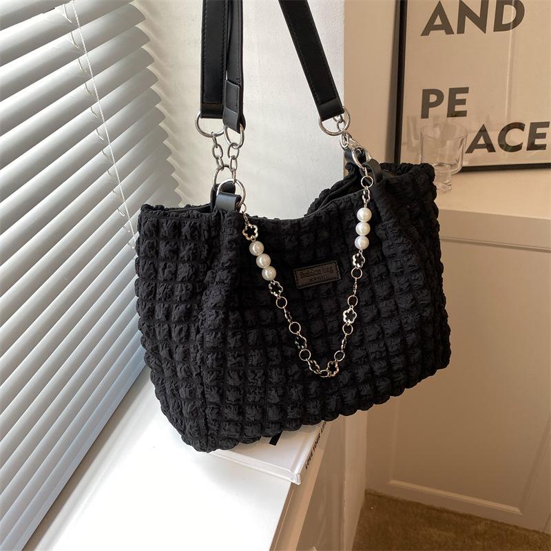 

Сумка премиум-класса большой вместимости, женская новая модная трендовая наплечная сумка, сумка подмышку, универсальная сумка-тоут чёрный