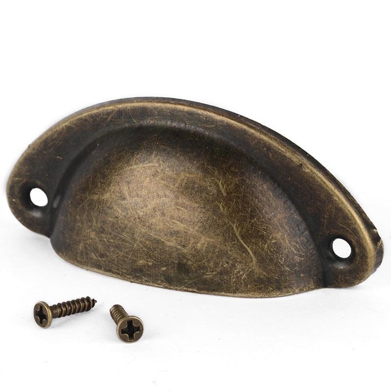 3X Tirador de Concha para Cajón de Puerta de Alacena de Cocina Retro Antigua