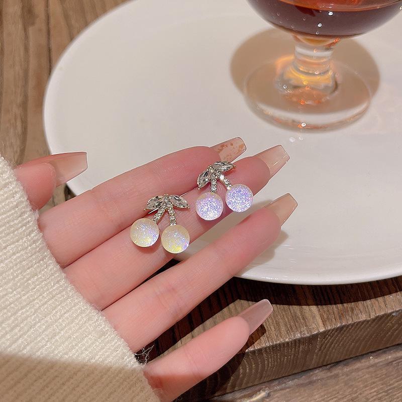

Серьги Korean Dream Gradient Cherry Zircon из серебра 925 пробы золотой