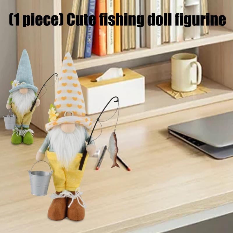 Handgefertigte Angler-Gnome-Dekorationen Elfen Skandinavische Tomte-Gnome Figuren Puppe für Zuhause Küche Kaffee-Ecke Tisch