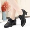 2025 new deep-mouth fashion soft leather one-pedal single shoes summer versatile large-size lace-up round head casual leather shoes