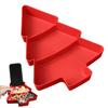 Christmas Tree Divided Snack Tray Plastic Serving Dish for Fruits Nuts Candy Stackable Food Platter for Holiday Parties Space-Saving Kitchen Organizer