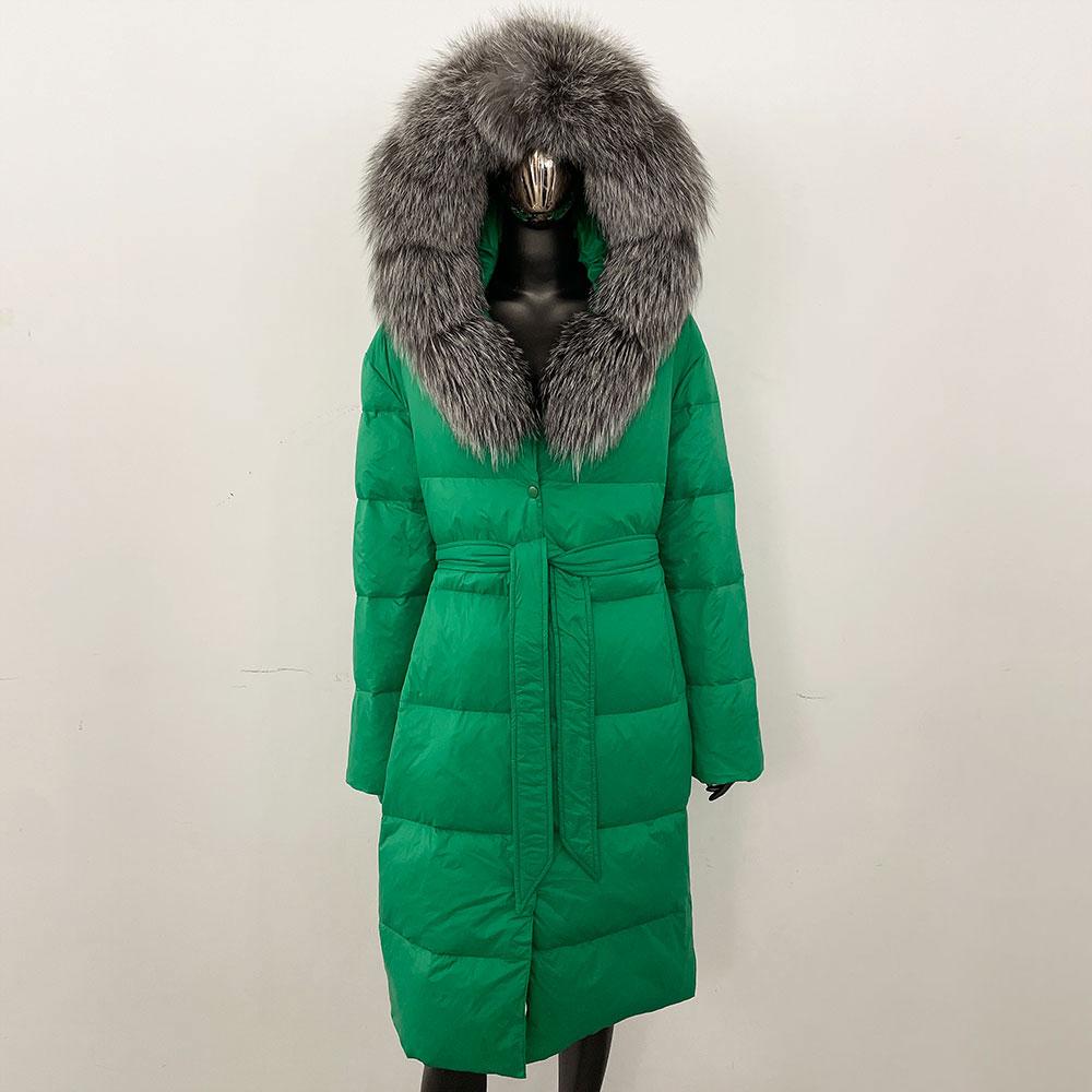 OFTBUY Winter Women Coat Real Fox Fur Collar Hooded Jacket Thick Warm Autumn Hat Detachable X-long White Duck Down Overwears