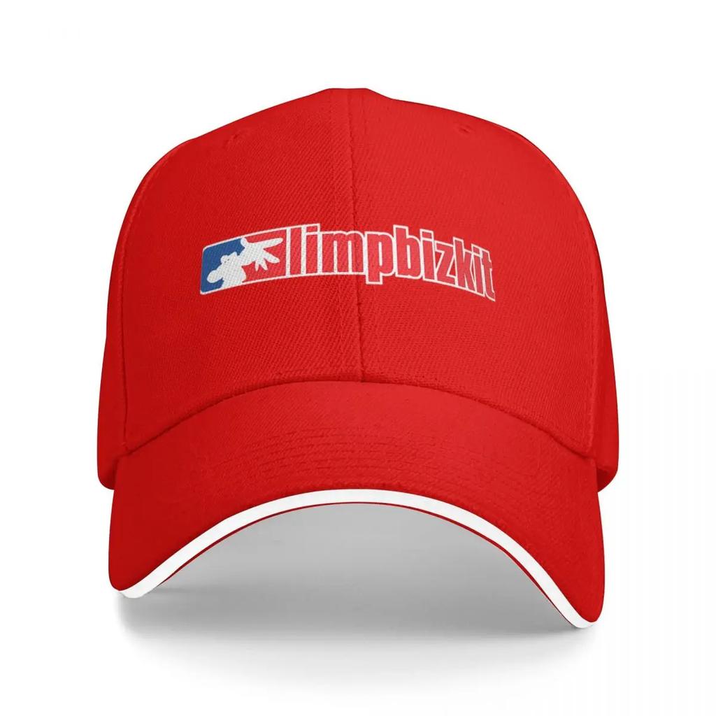 Limp Bizkit Rapcore Beyzbol Şapkası - Erkek, kadın ve çocuklar için gündelik unisex şapka - Kırmızı/beyaz/mavi süslemeli siyah